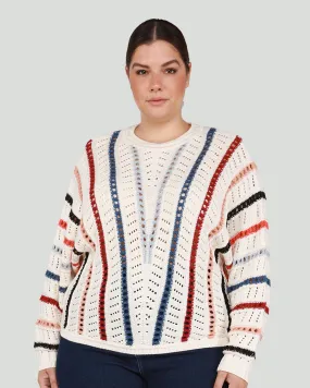 Nina Crochet Sweater | Chevron Stripes