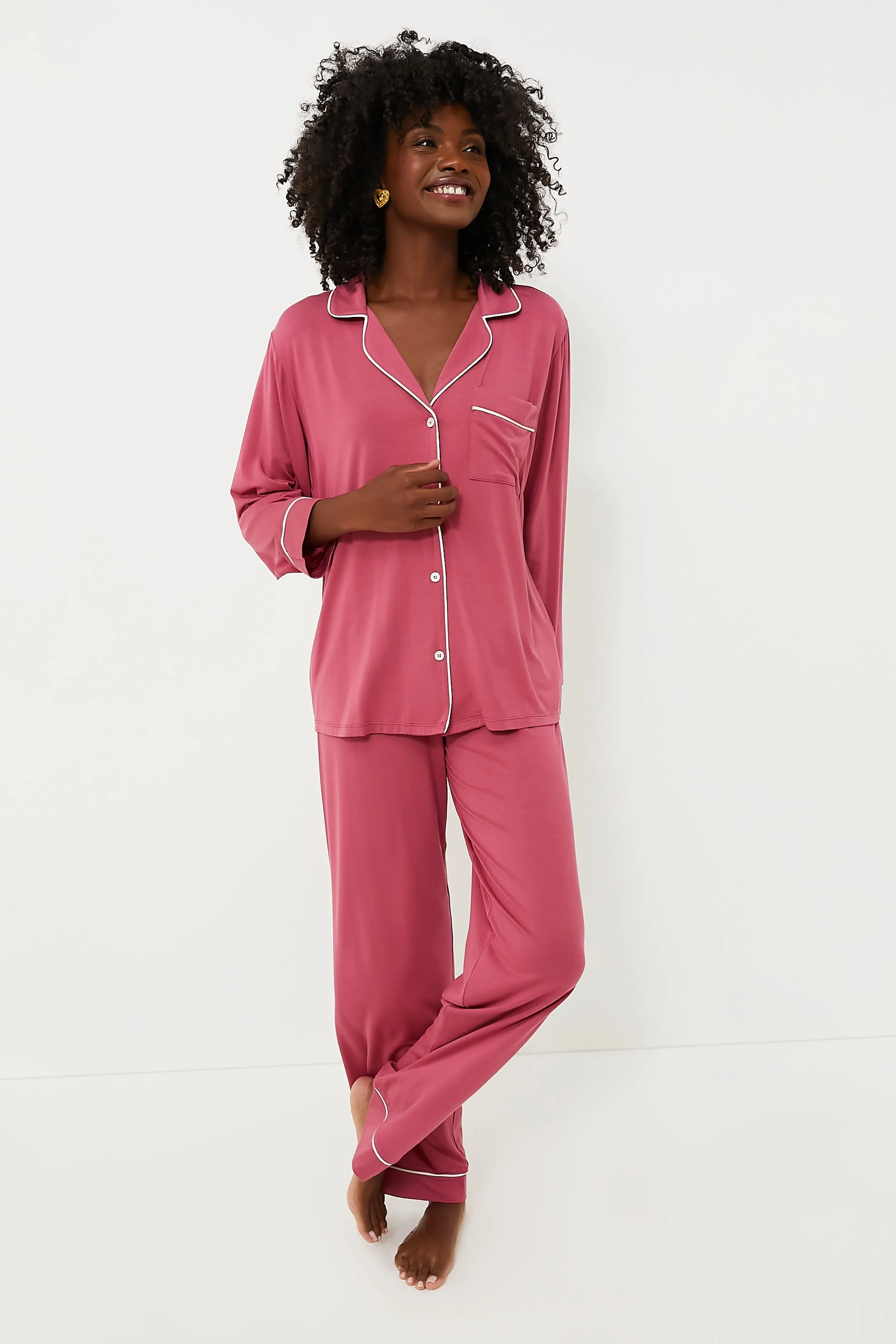 Raspberry Gisele Long PJ Set