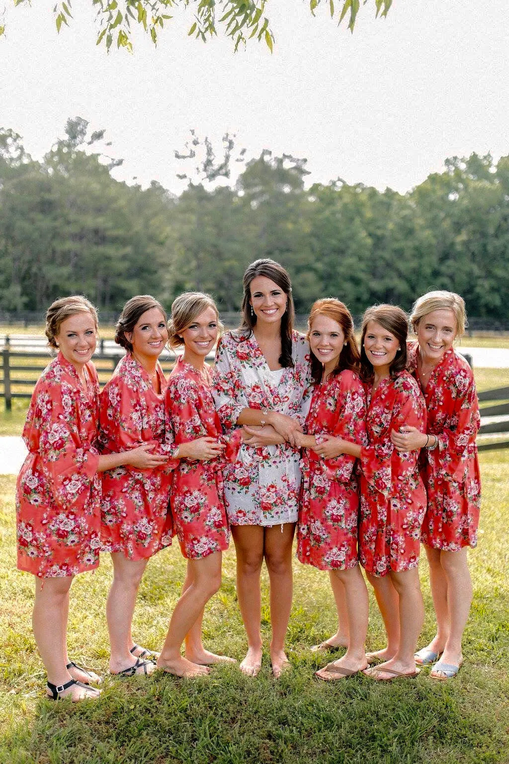 Set of 6  Bridesmaid Floral Robes, Unique Bridesmaids Gift Idea, Getting Ready Robes, Bridal Robe, Kimono Robes, Priority Ship from New York