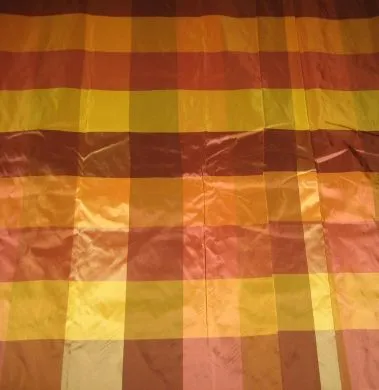 SILK TAFFETA FABRIC 54&quot;~Vibrant multi colour plaids