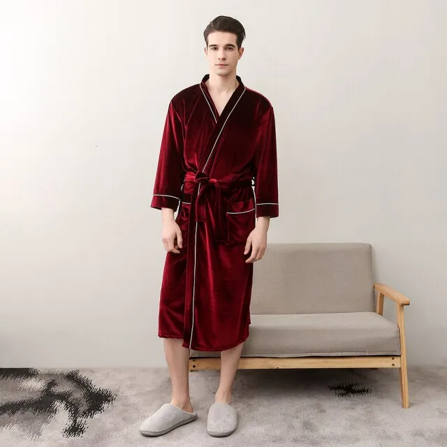 Sophie - Dark Academia Summer Soft Golden Velvet Bathrobe