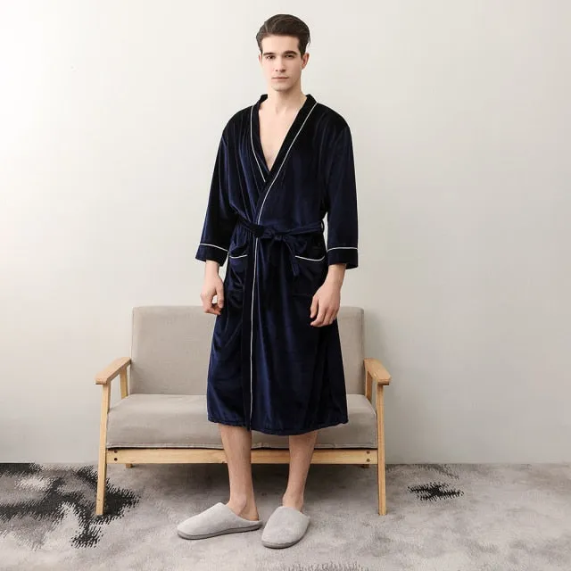 Sophie - Dark Academia Summer Soft Golden Velvet Bathrobe