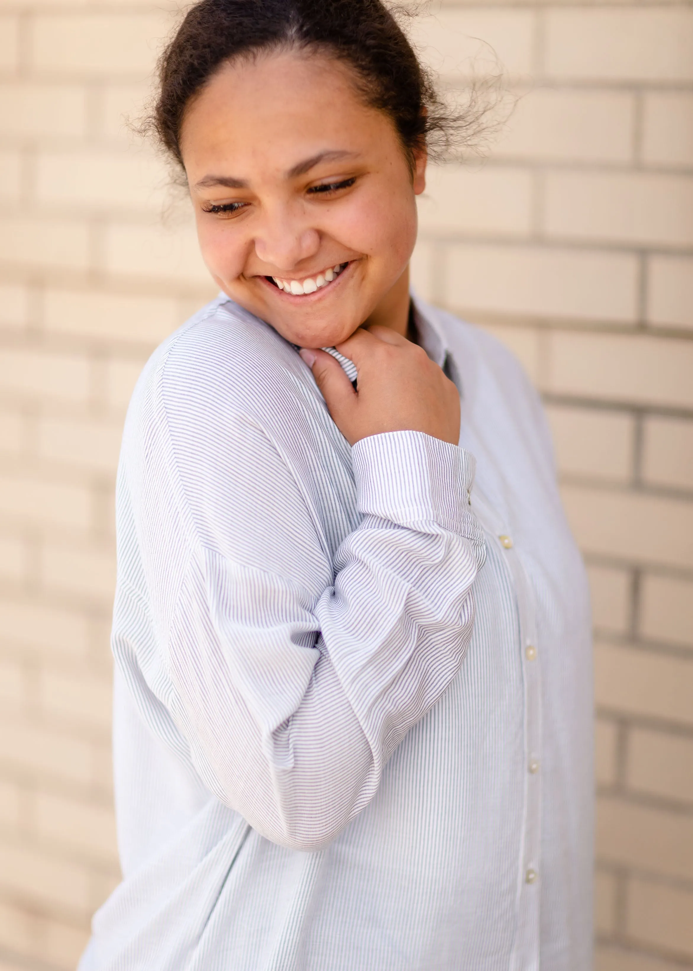 Striped Button Up Long Sleeve Top