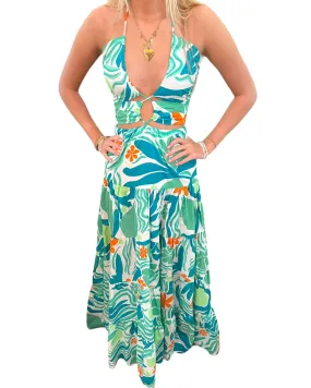 Sunset Vibes Halter Maxi Dress