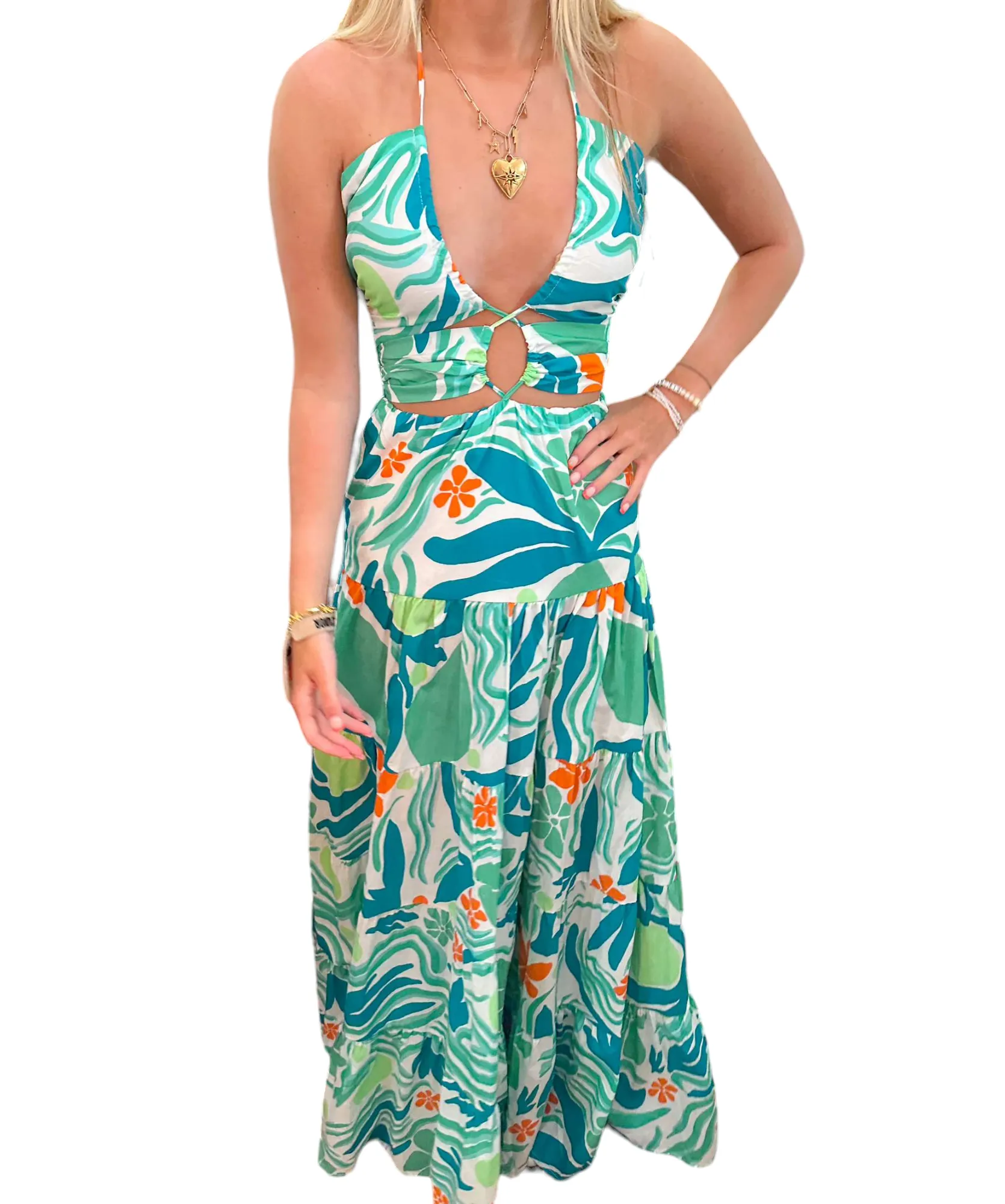 Sunset Vibes Halter Maxi Dress