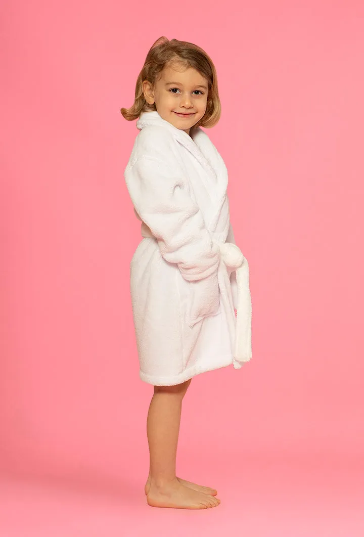 Velvety Soft Fleece White Robes for Boys