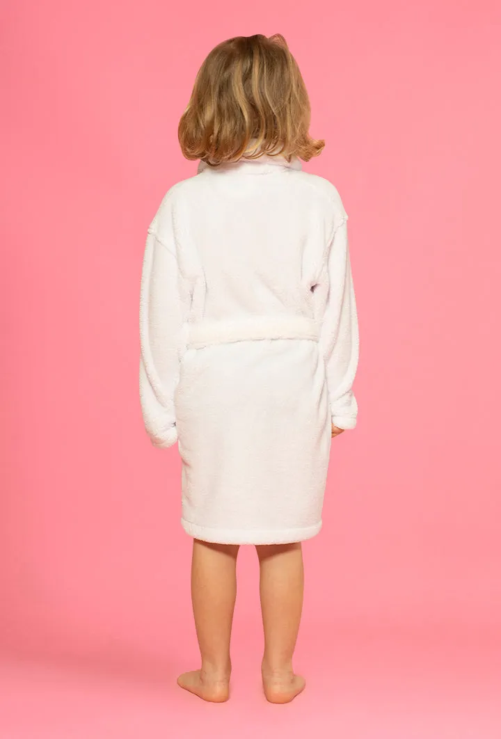 Velvety Soft Fleece White Robes for Boys