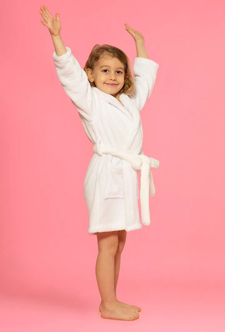 Velvety Soft Fleece White Robes for Boys