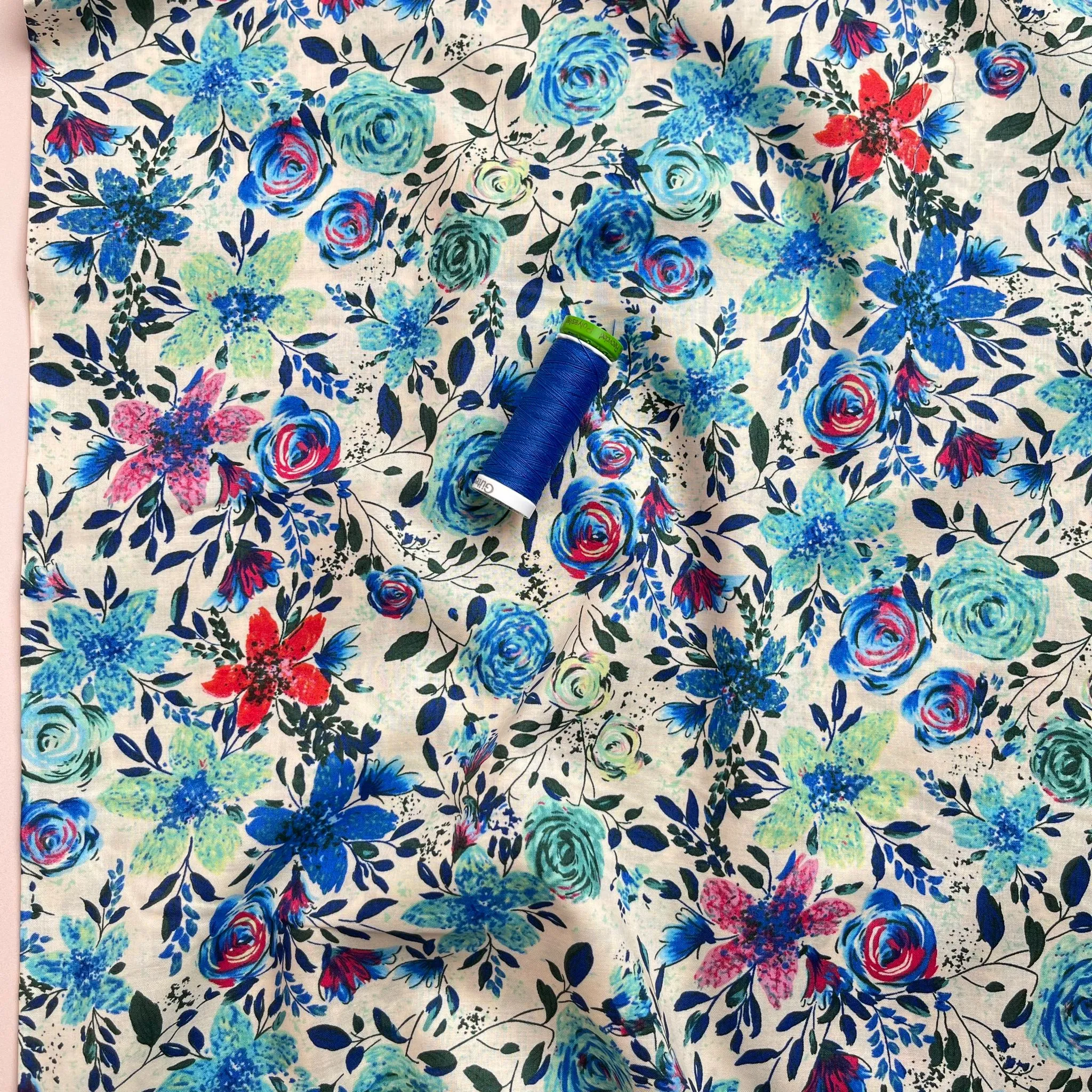 Vibrant Blooms Cotton Lawn Fabric