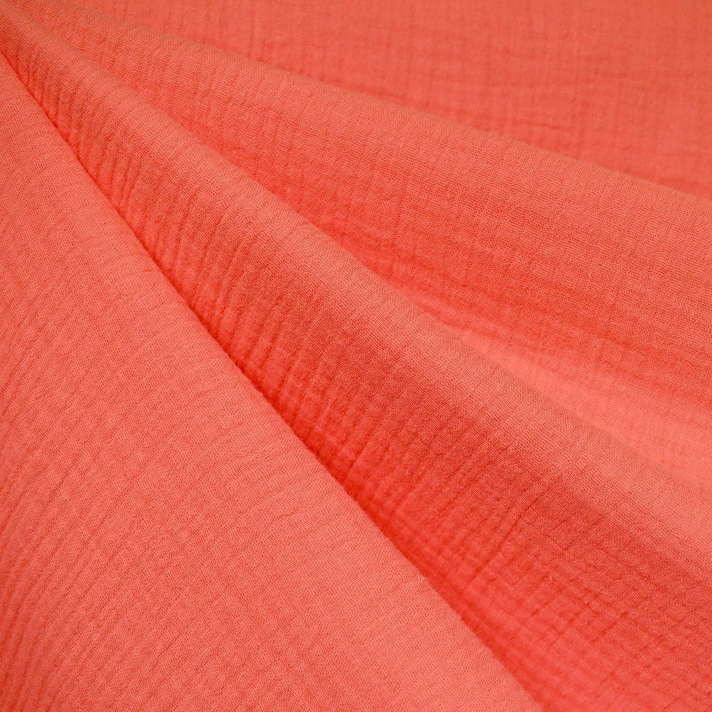 Vibrant Cotton Double Gauze Solid Coral