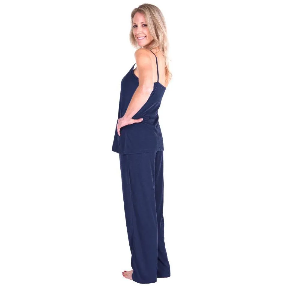 Women's Moisture Wicking Cami Long Drawstring Pant Pajama Set