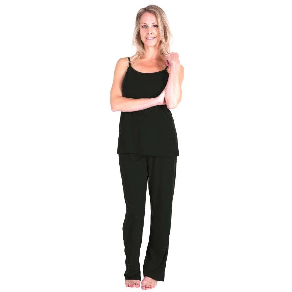 Women's Moisture Wicking Cami Long Drawstring Pant Pajama Set