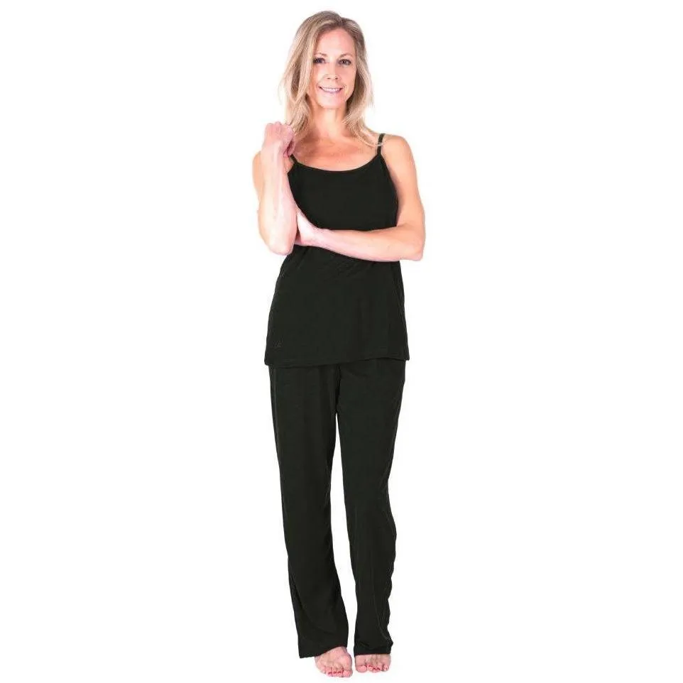 Women's Moisture Wicking Cami Long Drawstring Pant Pajama Set