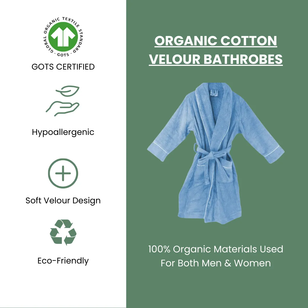 Women's Organic Cotton Velour Bathrobe [GOTS CERTIFIED]