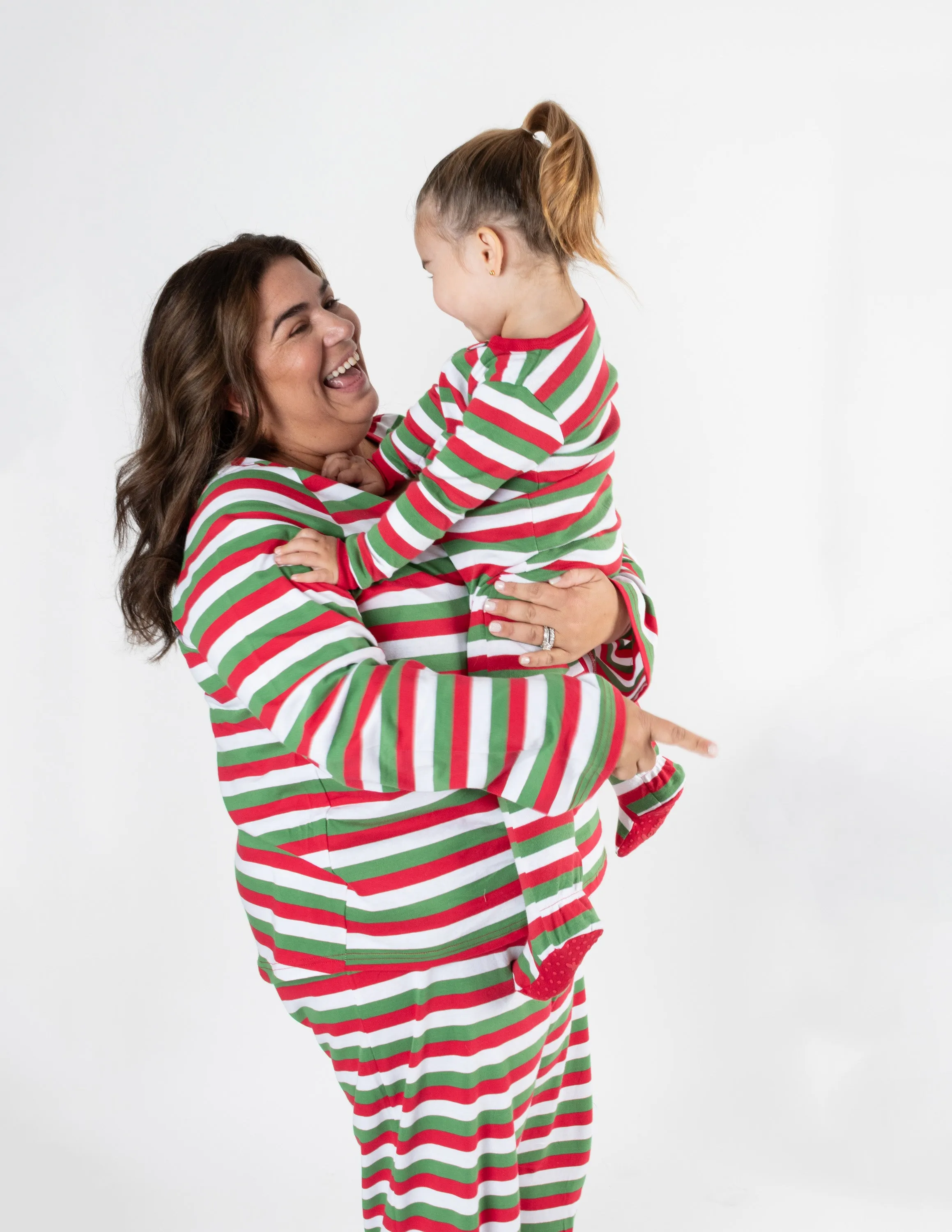 Women's Red Cotton Stripes Pajamas