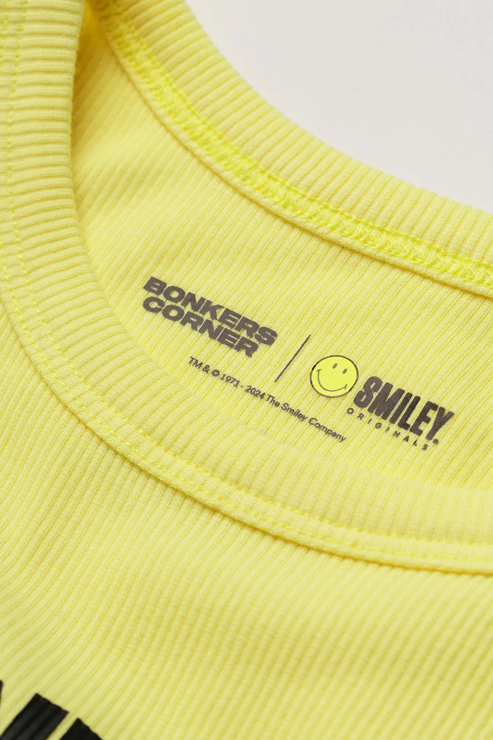 Yellow Smiley Originals Ribbed Tank