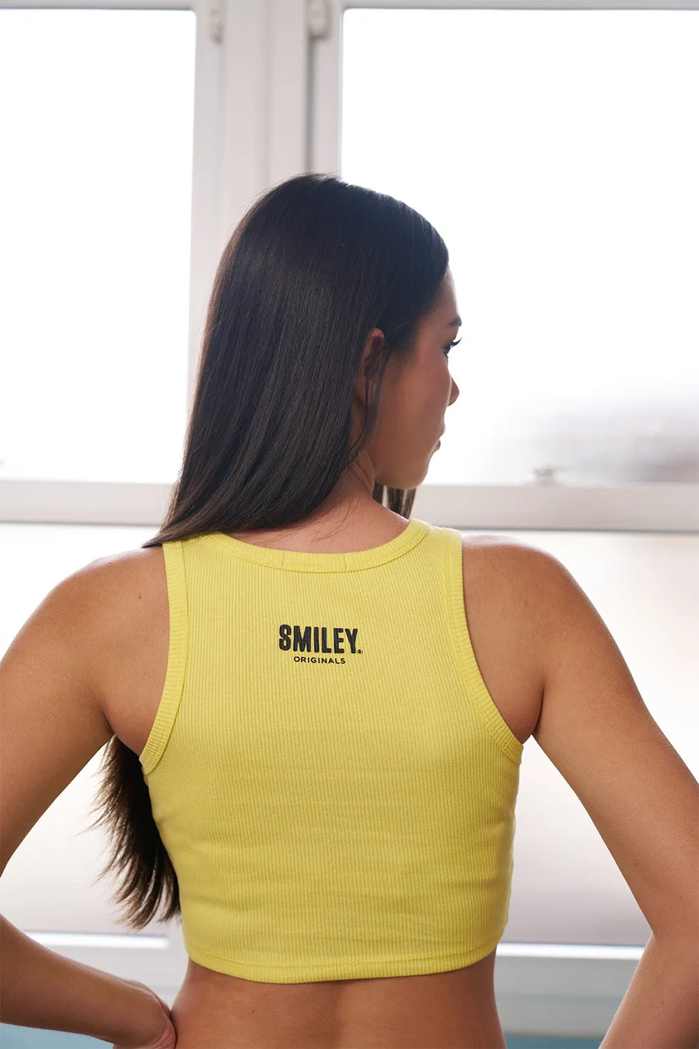 Yellow Smiley Originals Ribbed Tank