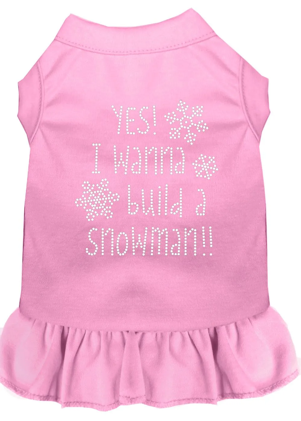 Yes! I Want To Build A Snowman Rhinestone Dog Dress Light Pink Lg (14)